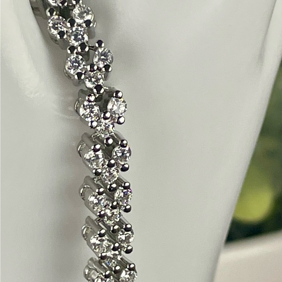 5CT Lab Created Diamond Bracelet. PLATINUM coated. On Silver. 6 3/4" - Picture 6 of 10